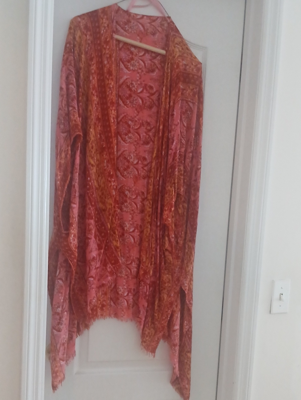 Women's Open-Front Velvet Drape Cardigan - Rose Copper